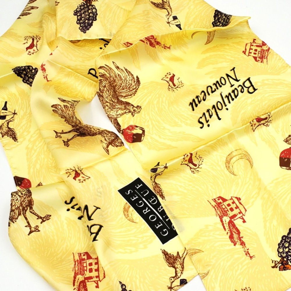 George DuBoeuf Beaujolais Nouveau 100% Silk Scarf